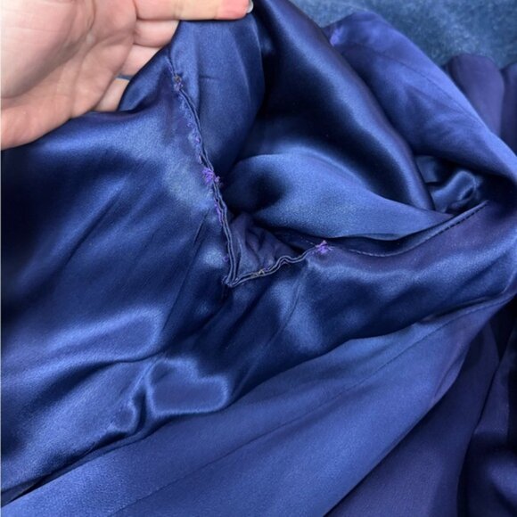 Vintage 1960s Shagmoor Blue Wool Coat with Fox Fur Collar Size 10/12  Winter - Picture 12 of 16